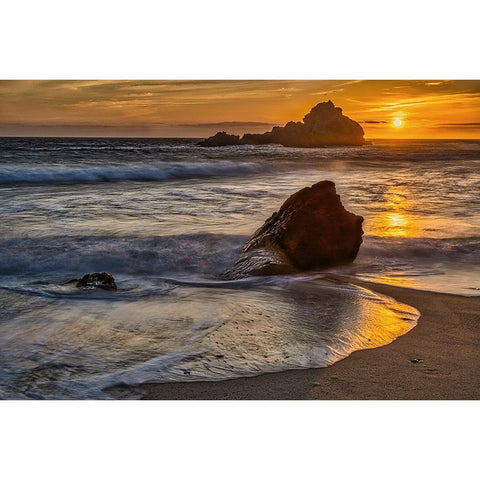 Pfeiffer Beach-Big Sur-California Black Modern Wood Framed Art Print by Ford, John