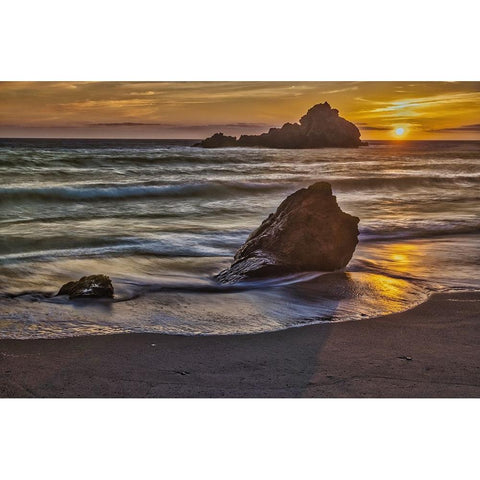 Pfeiffer Beach-Big Sur-California Black Modern Wood Framed Art Print with Double Matting by Ford, John