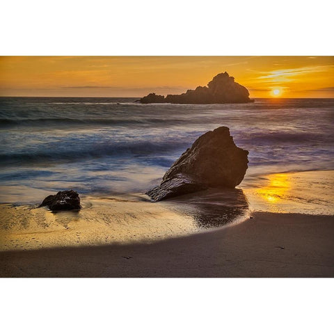 Pfeiffer Beach-Big Sur-California Black Modern Wood Framed Art Print by Ford, John