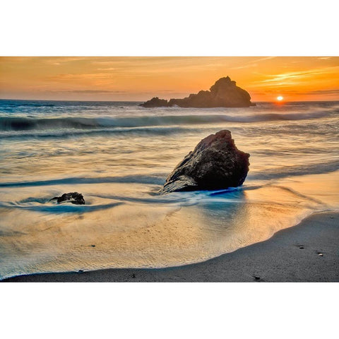 Pfeiffer Beach-Big Sur-California Black Modern Wood Framed Art Print with Double Matting by Ford, John