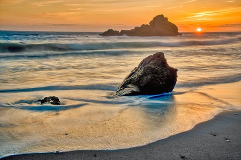 Pfeiffer Beach-Big Sur-California Black Ornate Wood Framed Art Print with Double Matting by Ford, John