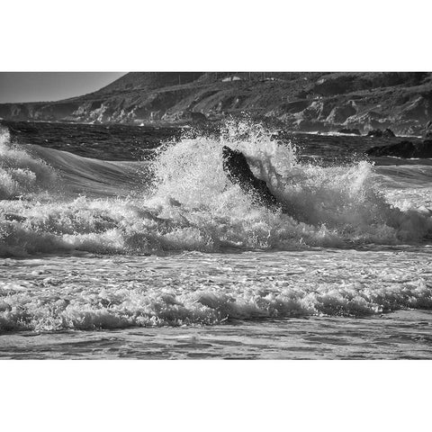 Garapata Beach-Carmel by the Sea-California Black Modern Wood Framed Art Print by Ford, John