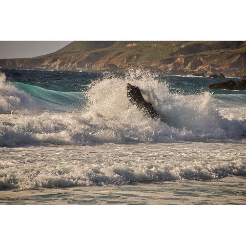 Garapata Beach-Carmel by the Sea-California White Modern Wood Framed Art Print by Ford, John