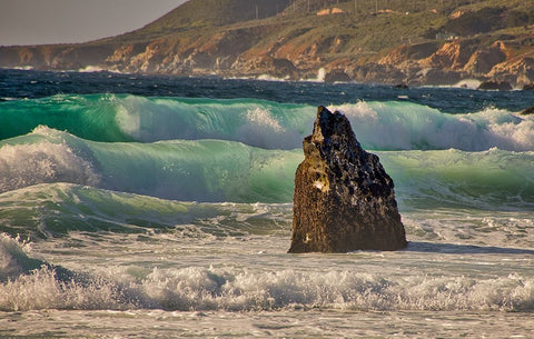 Garapata Beach-Carmel by the Sea-California White Modern Wood Framed Art Print with Double Matting by Ford, John