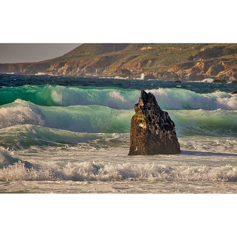Garapata Beach-Carmel by the Sea-California Black Modern Wood Framed Art Print by Ford, John