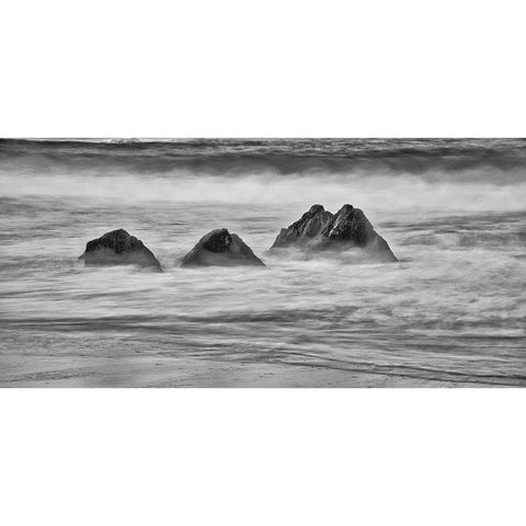 Garapata Beach-Carmel by the Sea-California Black Modern Wood Framed Art Print by Ford, John