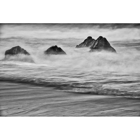 Garapata Beach-Carmel by the Sea-California Black Modern Wood Framed Art Print with Double Matting by Ford, John