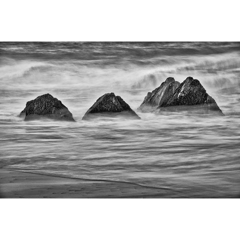 Garapata Beach-Carmel by the Sea-California Black Modern Wood Framed Art Print by Ford, John