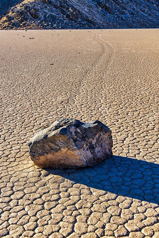 Race Track Rocks-Death Valley-California White Modern Wood Framed Art Print with Double Matting by Ford, John