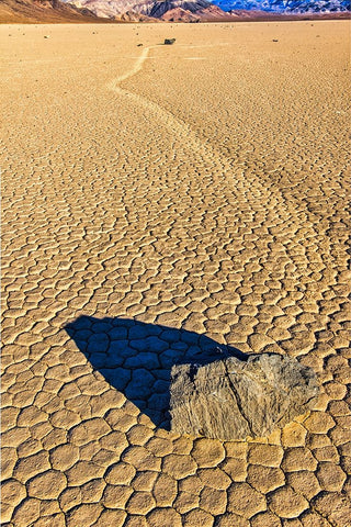 Race Track Rocks-Death Valley-California White Modern Wood Framed Art Print with Double Matting by Ford, John