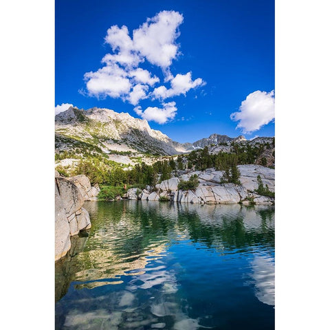 Treasure Lake-John Muir Wilderness-Sierra Nevada Mountains-California-USA White Modern Wood Framed Art Print by Bishop, Russ