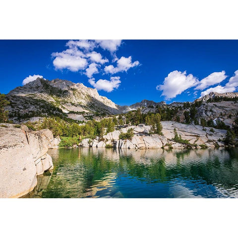 Treasure Lake-John Muir Wilderness-Sierra Nevada Mountains-California-USA Black Modern Wood Framed Art Print by Bishop, Russ