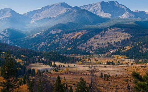 Meadow Overlook-Rocky Mountain National Park-Colorado-USA White Modern Wood Framed Art Print with Double Matting by Miller, Anna