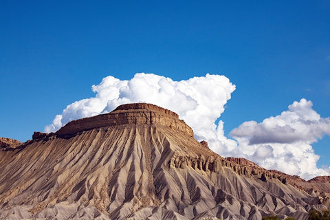 USA-Colorado-Grand Junction Little Book Cliffs White Modern Wood Framed Art Print with Double Matting by Friel, Bernard