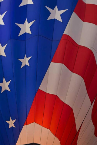 CO, Colorado Springs, A hot air balloon inflates Black Ornate Wood Framed Art Print with Double Matting by Grall, Don