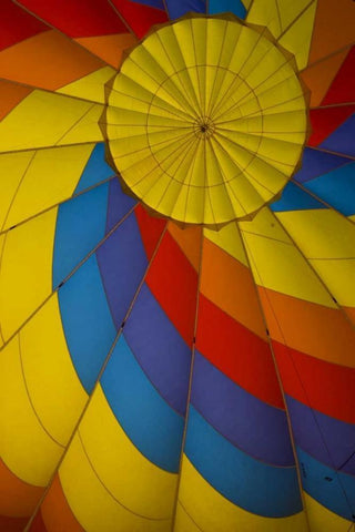 CO, Colorado Springs, Inside a Hot air balloon White Modern Wood Framed Art Print with Double Matting by Grall, Don