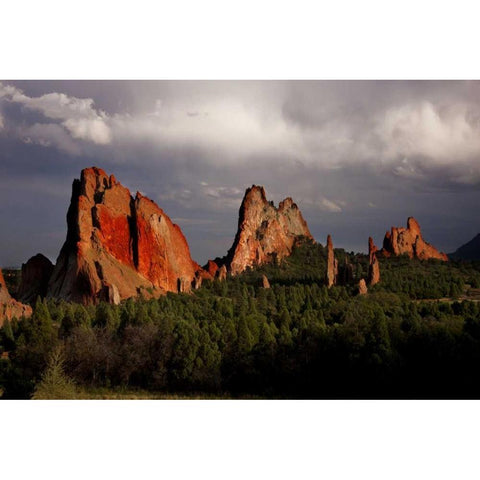 CO, Garden of the Gods Sandstone formations Black Modern Wood Framed Art Print by Grall, Don