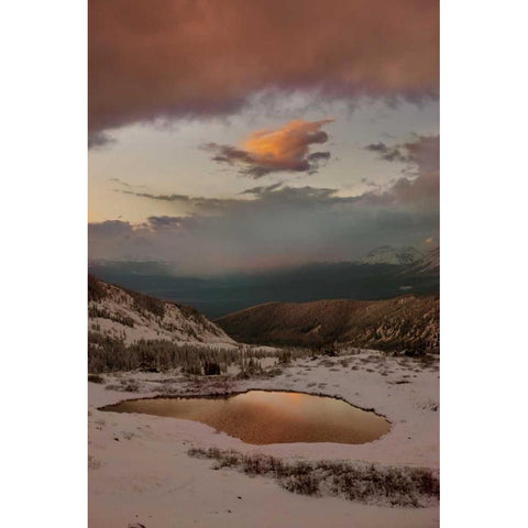 CO, Cottonwood Pass Sunset on alpine tarn Black Modern Wood Framed Art Print with Double Matting by Grall, Don