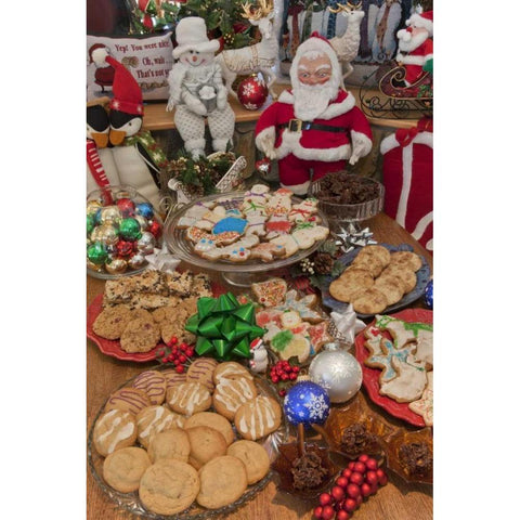 CO, Woodland Park Festive cookies during holiday White Modern Wood Framed Art Print by Grall, Don