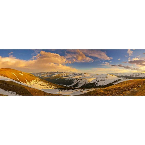 CO, Rocky Mts Overlook from Trail Ridge Road White Modern Wood Framed Art Print by Lord, Fred