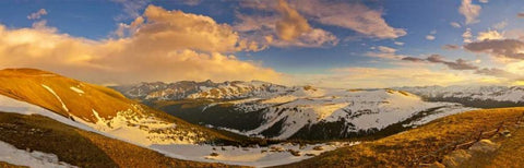 CO, Rocky Mts Overlook from Trail Ridge Road Black Ornate Wood Framed Art Print with Double Matting by Lord, Fred