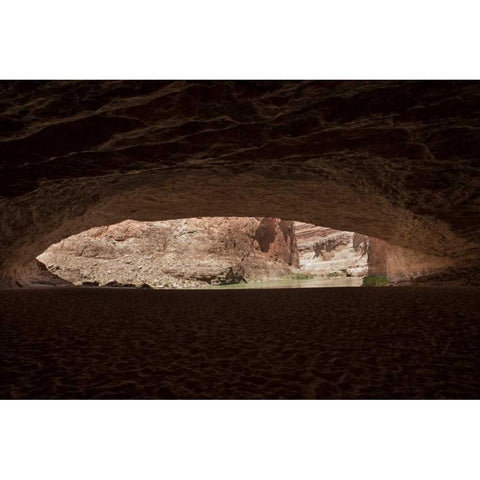 AZ, Grand Canyon NP View inside Red Wall Cavern Black Modern Wood Framed Art Print by Grall, Don