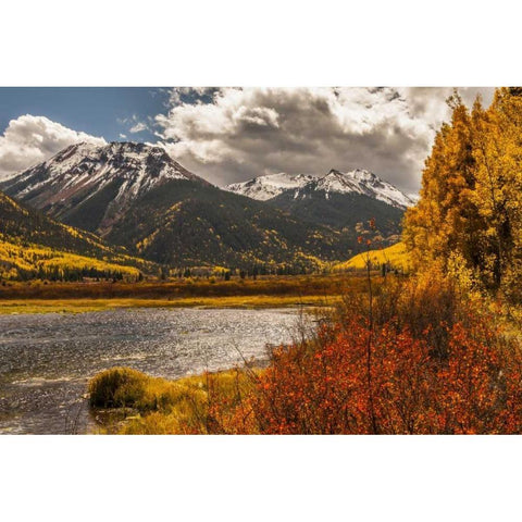 Colorado Autumn landscape in San Juan Mountains Gold Ornate Wood Framed Art Print with Double Matting by Illg, Cathy and Gordon
