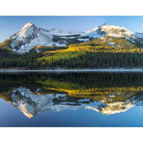 CO, East Beck Reflection in Lost Lake Slough Black Modern Wood Framed Art Print by Paulson, Don
