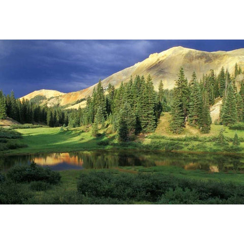 USA, Colorado Red Mountain at sunset White Modern Wood Framed Art Print by Rotenberg, Nancy
