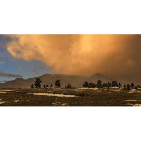 USA, Colorado, South Park A cloudy winter sunset Gold Ornate Wood Framed Art Print with Double Matting by Grall, Don