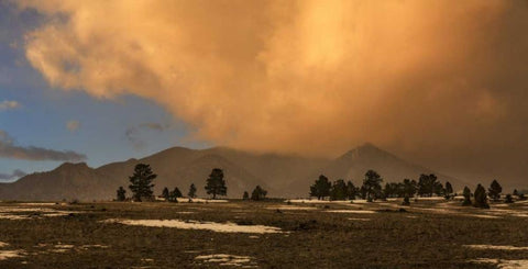 USA, Colorado, South Park A cloudy winter sunset Black Ornate Wood Framed Art Print with Double Matting by Grall, Don