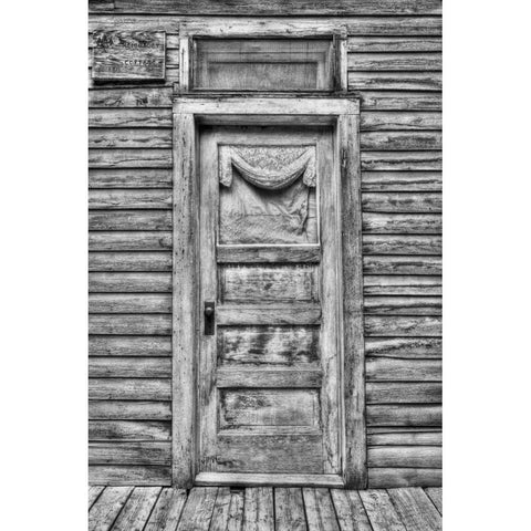 Colorado, St Elmo Weathered door in building Black Modern Wood Framed Art Print by Flaherty, Dennis
