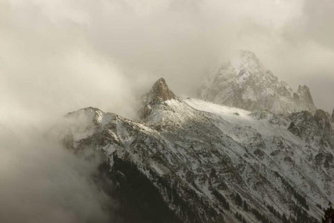 Colorado, Sneffels Range Clouds over Mt Sneffels White Modern Wood Framed Art Print with Double Matting by Grall, Don