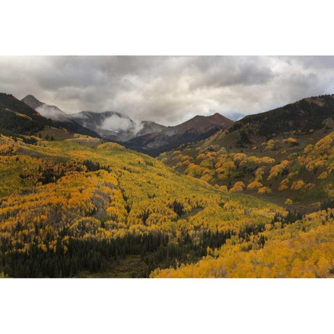 CO, White River NF, Capitol Peak Valley Storm Black Modern Wood Framed Art Print by Grall, Don