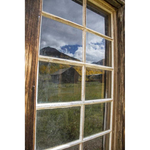 CO, Ashcroft Abandoned mining cabin window Black Modern Wood Framed Art Print with Double Matting by Grall, Don