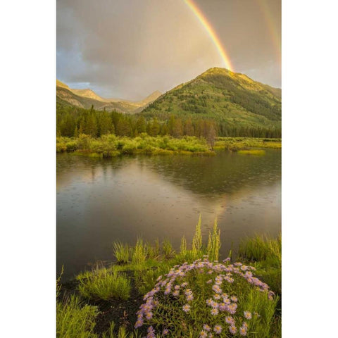 CO, Gunnison NF Rainbows over Slate River Valley Black Modern Wood Framed Art Print by Illg, Cathy and Gordon