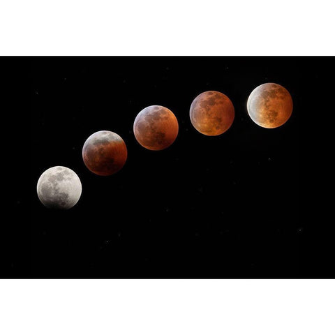 Colorado Full moon phases in total lunar eclipse  Black Modern Wood Framed Art Print by Jaynes Gallery