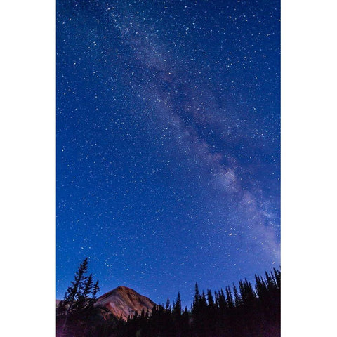 Colorado-San Juan Mountains Milky Way and Red Mountain Peak  White Modern Wood Framed Art Print by Jaynes Gallery