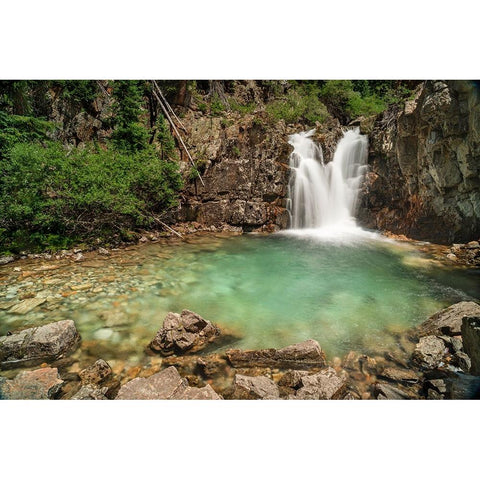 USA-Colorado-Gunnison National Forest Waterfall and pool on Crystal River Gold Ornate Wood Framed Art Print with Double Matting by Jaynes Gallery