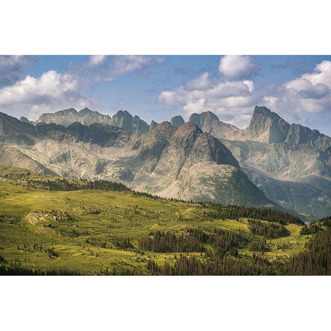 USA-Colorado-San Juan Mountains Mountain and valley landscape Gold Ornate Wood Framed Art Print with Double Matting by Jaynes Gallery