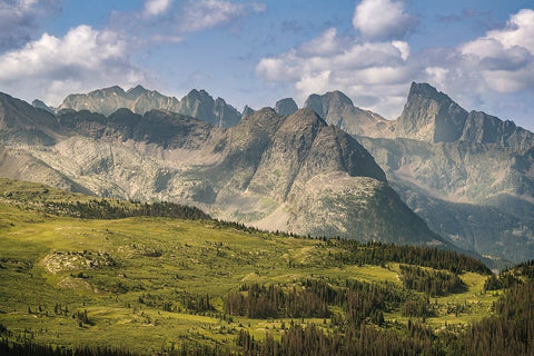 USA-Colorado-San Juan Mountains Mountain and valley landscape Black Ornate Wood Framed Art Print with Double Matting by Jaynes Gallery