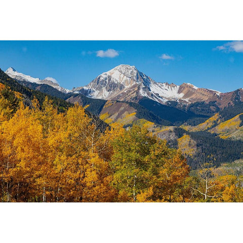 Maroon Bells-Snowmass Wilderness in October Black Modern Wood Framed Art Print by Ostrowitz, Mallorie