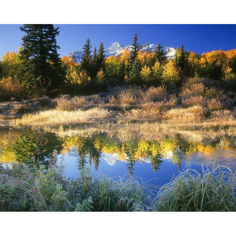 Wilson Peak near Telluride in the Colorado Rocky Mountains Black Modern Wood Framed Art Print with Double Matting by SMO