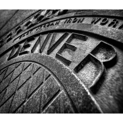 Denver-Colorado manhole cover Black Modern Wood Framed Art Print with Double Matting by SMO