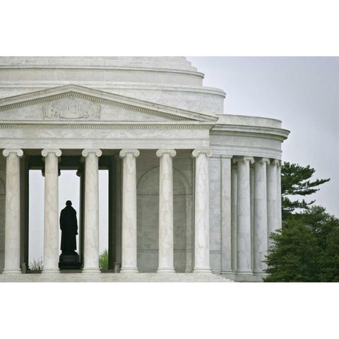 Washington DC, The Thomas Jefferson Memorial Gold Ornate Wood Framed Art Print with Double Matting by Flaherty, Dennis