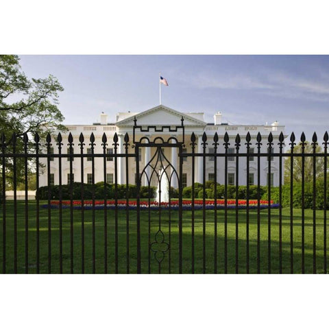 USA, Washington, DC -the Whitehouse White Modern Wood Framed Art Print by Flaherty, Dennis