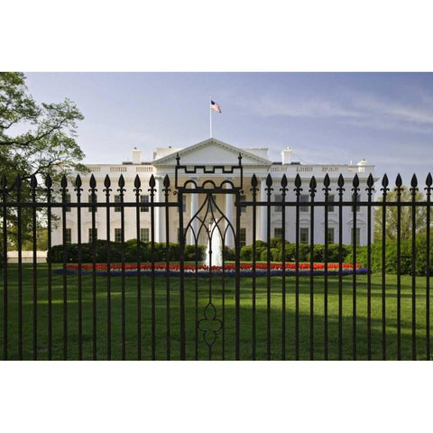 USA, Washington, DC -the Whitehouse Black Modern Wood Framed Art Print by Flaherty, Dennis