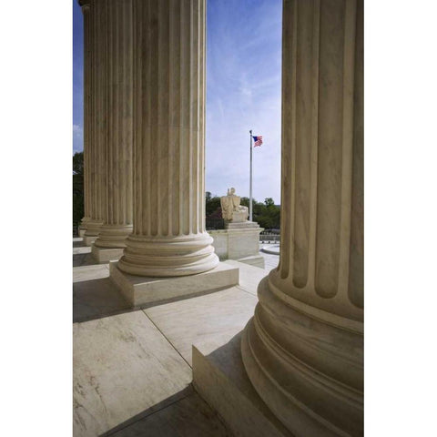 Washington DC, Supreme Court Building Black Modern Wood Framed Art Print with Double Matting by Flaherty, Dennis