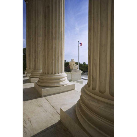 Washington DC, Supreme Court Building Black Modern Wood Framed Art Print by Flaherty, Dennis