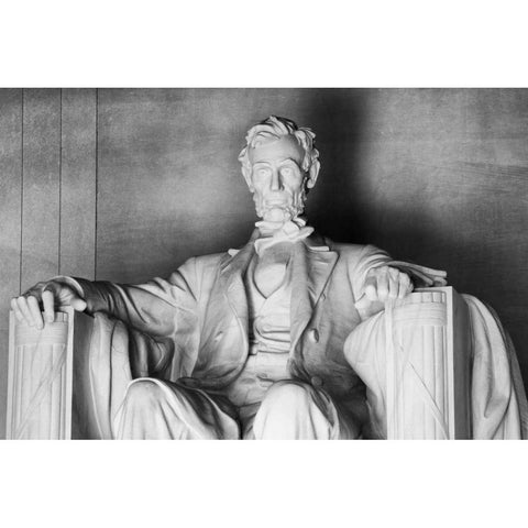 USA, Washington, DC Close-up of Lincoln Memorial Gold Ornate Wood Framed Art Print with Double Matting by Flaherty, Dennis